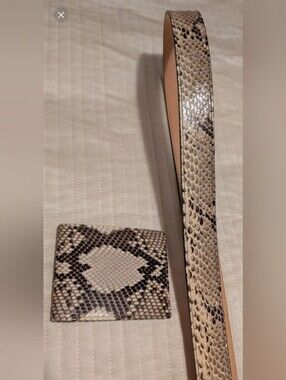 Coach Men's Genuine Italian Made Python Leather Belt & Wallet Set NWOT